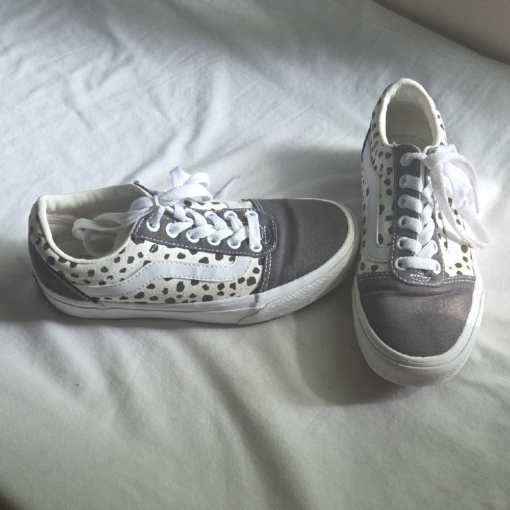 Vans Grey and White Polka Dot Sneakers